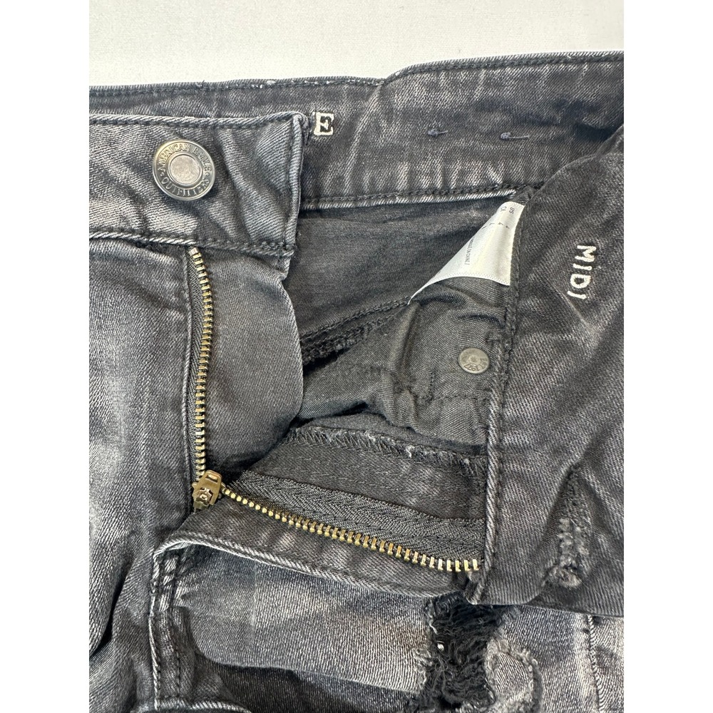 American Eagle Super Stretch Distressed Black Denim Shorts Womens Size 4 Frayed - Picture 9 of 14